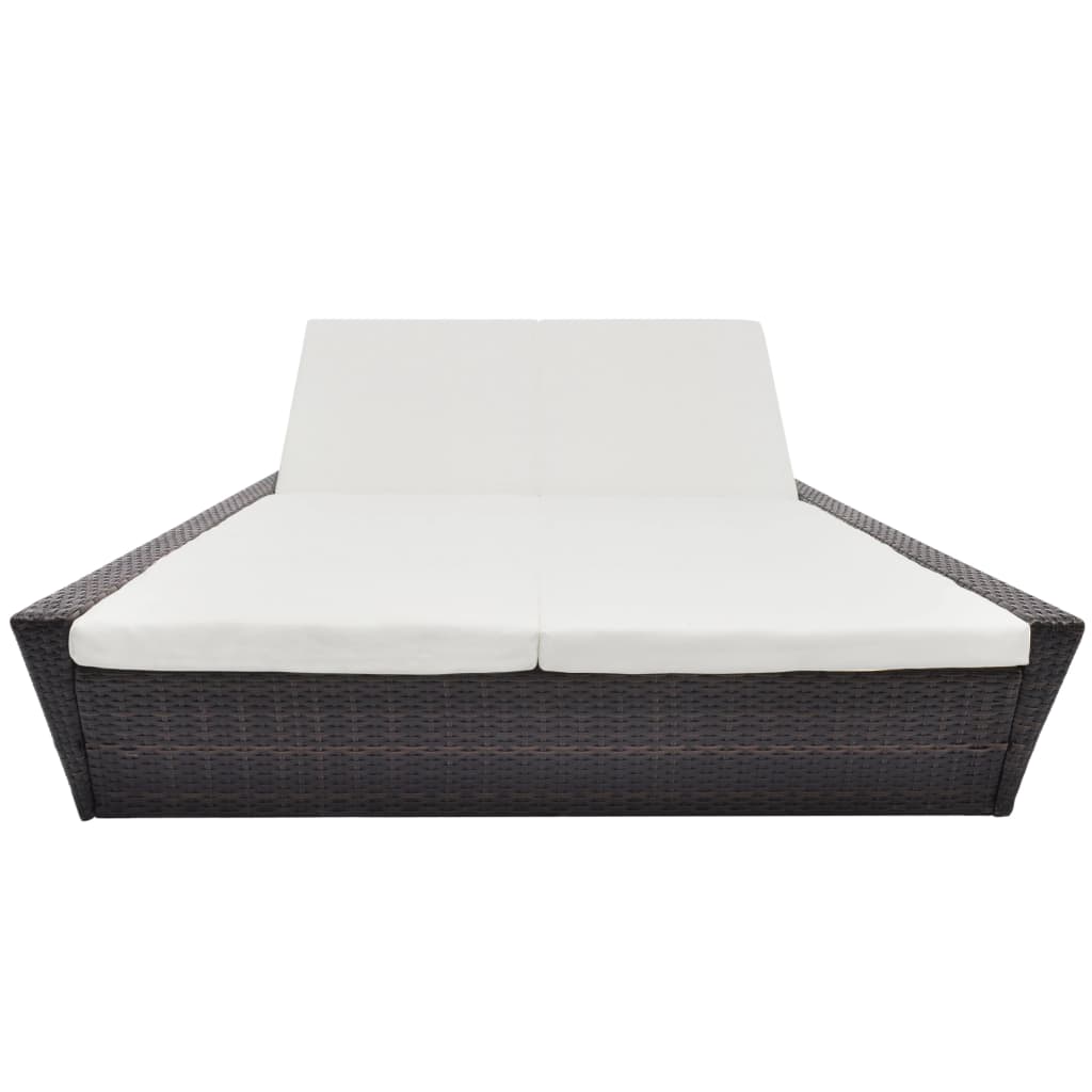 Lettino Prendisole Da Giardino Con Cuscino In Polyrattan