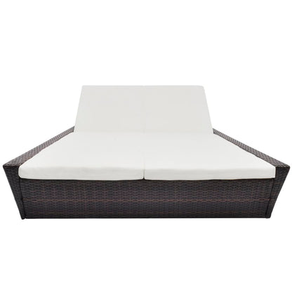Lettino Prendisole Da Giardino Con Cuscino In Polyrattan