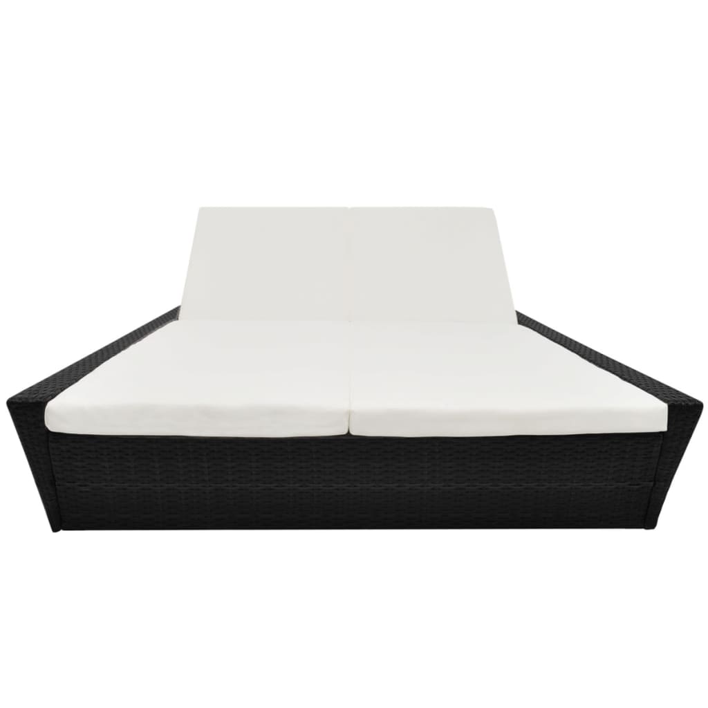 Lettino Prendisole Da Giardino Con Cuscino In Polyrattan