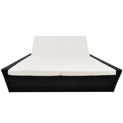 Lettino Prendisole Da Giardino Con Cuscino In Polyrattan