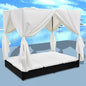 Lettino Prendisole Con Tende In Polyrattan