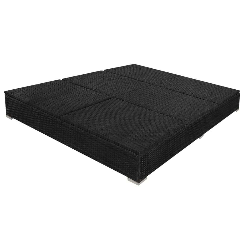 Lettino Prendisole Con Ombrellone In Polyrattan