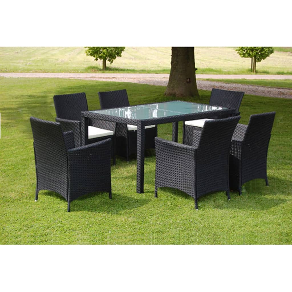 Set Mobili Da Pranzo Da Giardino 9Pz E Cuscini Polyrattan