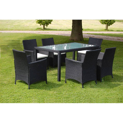 Set Mobili Da Pranzo Da Giardino 9Pz E Cuscini Polyrattan