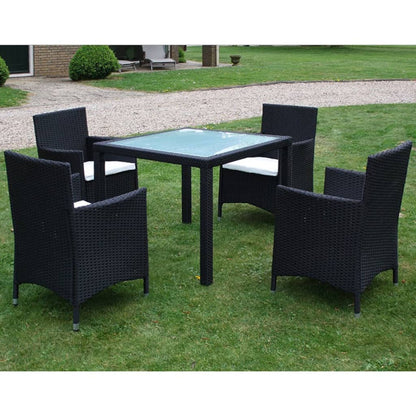 Set Mobili Da Pranzo Da Giardino 9Pz E Cuscini Polyrattan
