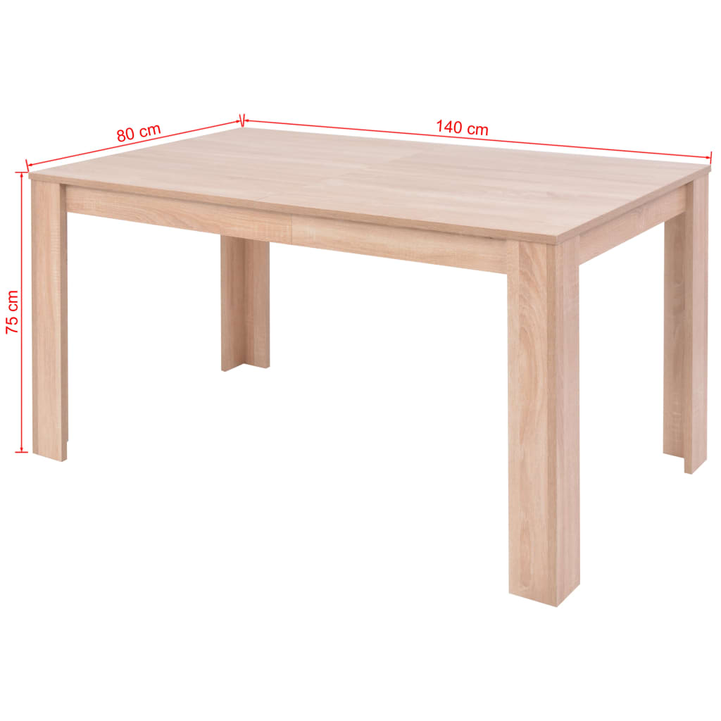 Sedie E Tavolo Pranzo 7 Pz In Pelle Artificiale Quercia