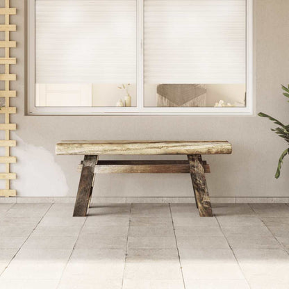 Panca Legno Massello Recupero Misto E Teak Massello 100X28X43Cm Grigio