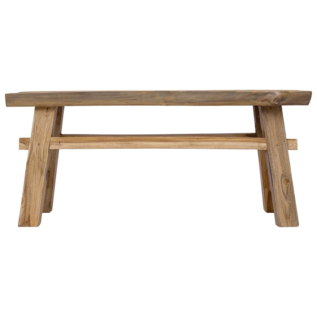 Panca Legno Massello Recupero Misto E Teak Massello 100X28X43Cm Grigio