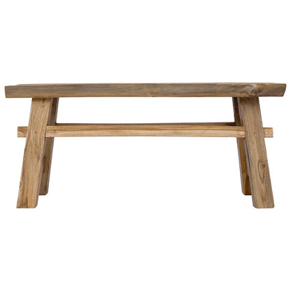 Panca Legno Massello Recupero Misto E Teak Massello 100X28X43Cm Grigio