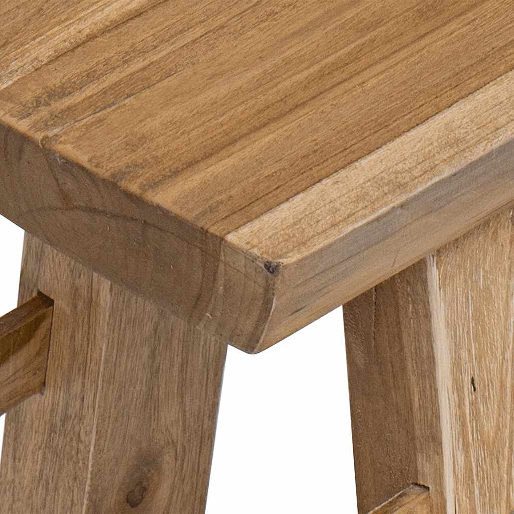 Panca Legno Massello Recupero Misto E Teak Massello 100X28X43Cm Grigio