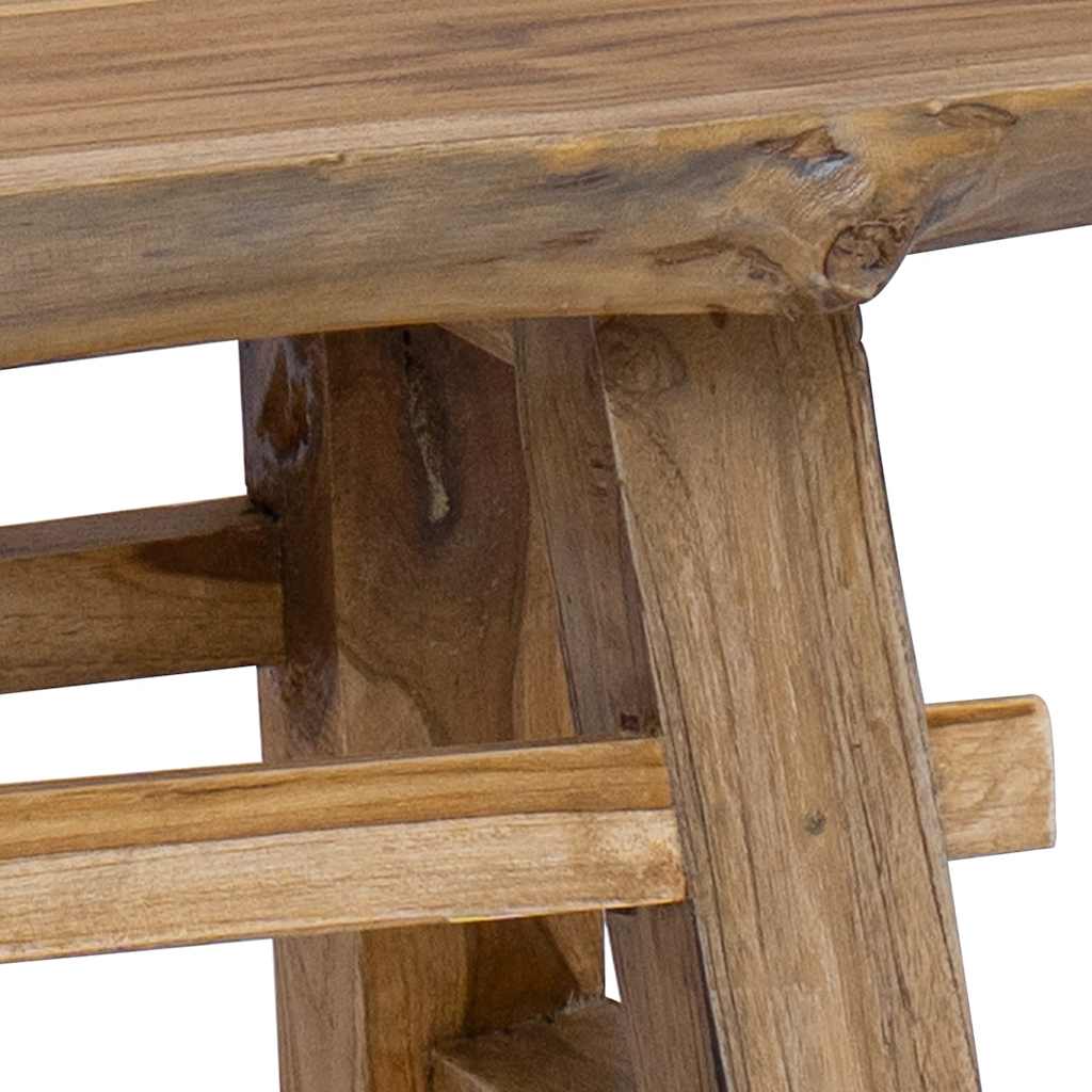 Panca Legno Massello Recupero Misto E Teak Massello 100X28X43Cm Grigio
