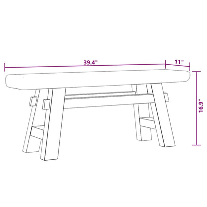 Panca Legno Massello Recupero Misto E Teak Massello 100X28X43Cm Grigio
