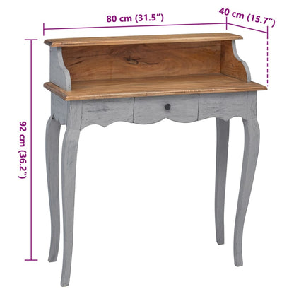 Scrivania In Legno Massello Di Mogano 80X40X92 Cm