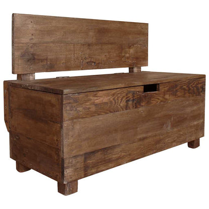 Panca In Legno Massello Di Mogano 86X40X60 Cm Marrone E Bianco