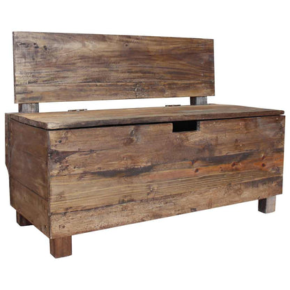 Panca In Legno Massello Di Mogano 86X40X60 Cm Marrone E Bianco