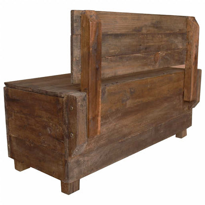 Panca In Legno Massello Di Mogano 86X40X60 Cm Marrone E Bianco