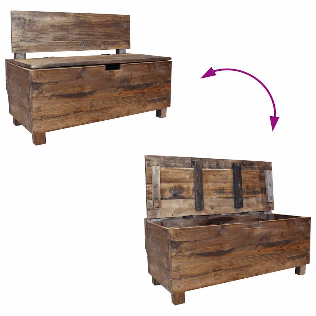 Panca In Legno Massello Di Mogano 86X40X60 Cm Marrone E Bianco