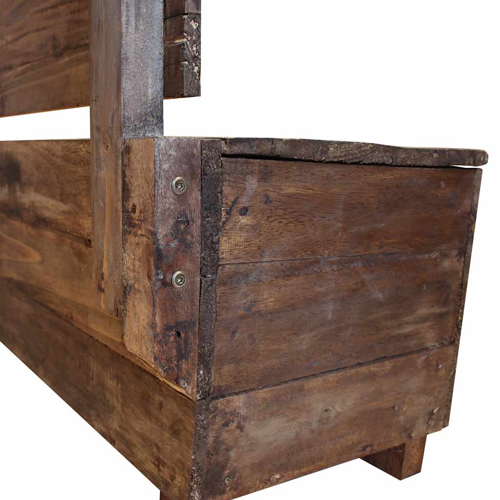 Panca In Legno Massello Di Mogano 86X40X60 Cm Marrone E Bianco