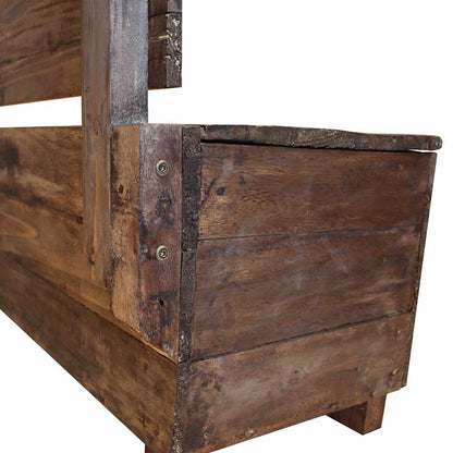 Panca In Legno Massello Di Mogano 86X40X60 Cm Marrone E Bianco