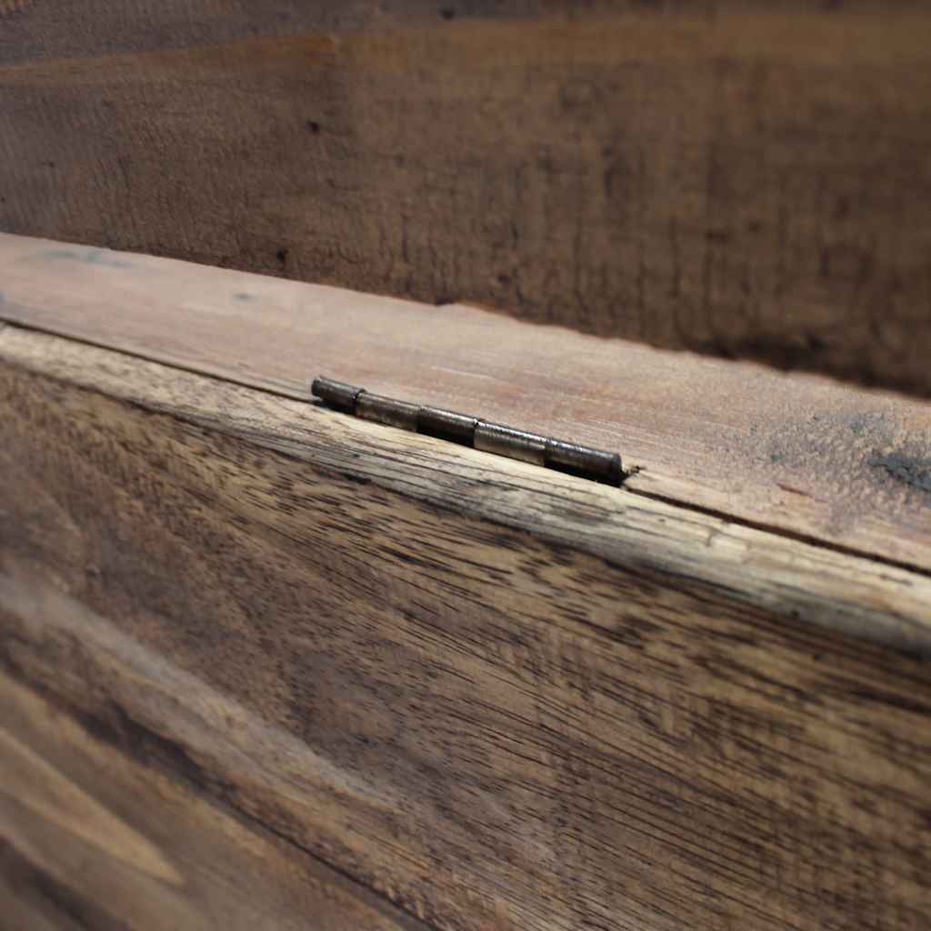 Panca In Legno Massello Di Mogano 86X40X60 Cm Marrone E Bianco