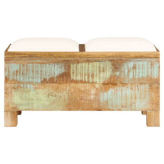 Cassapanca In Legno Massello Di Recupero 80X40X40 Cm