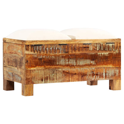 Cassapanca In Legno Massello Di Recupero 80X40X40 Cm