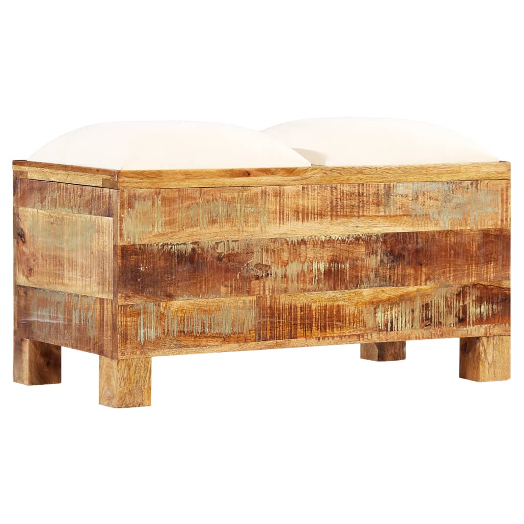 Cassapanca In Legno Massello Di Recupero 80X40X40 Cm