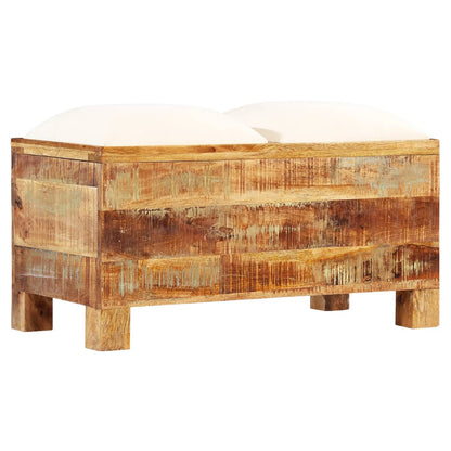 Cassapanca In Legno Massello Di Recupero 80X40X40 Cm