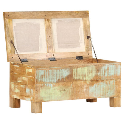 Cassapanca In Legno Massello Di Recupero 80X40X40 Cm