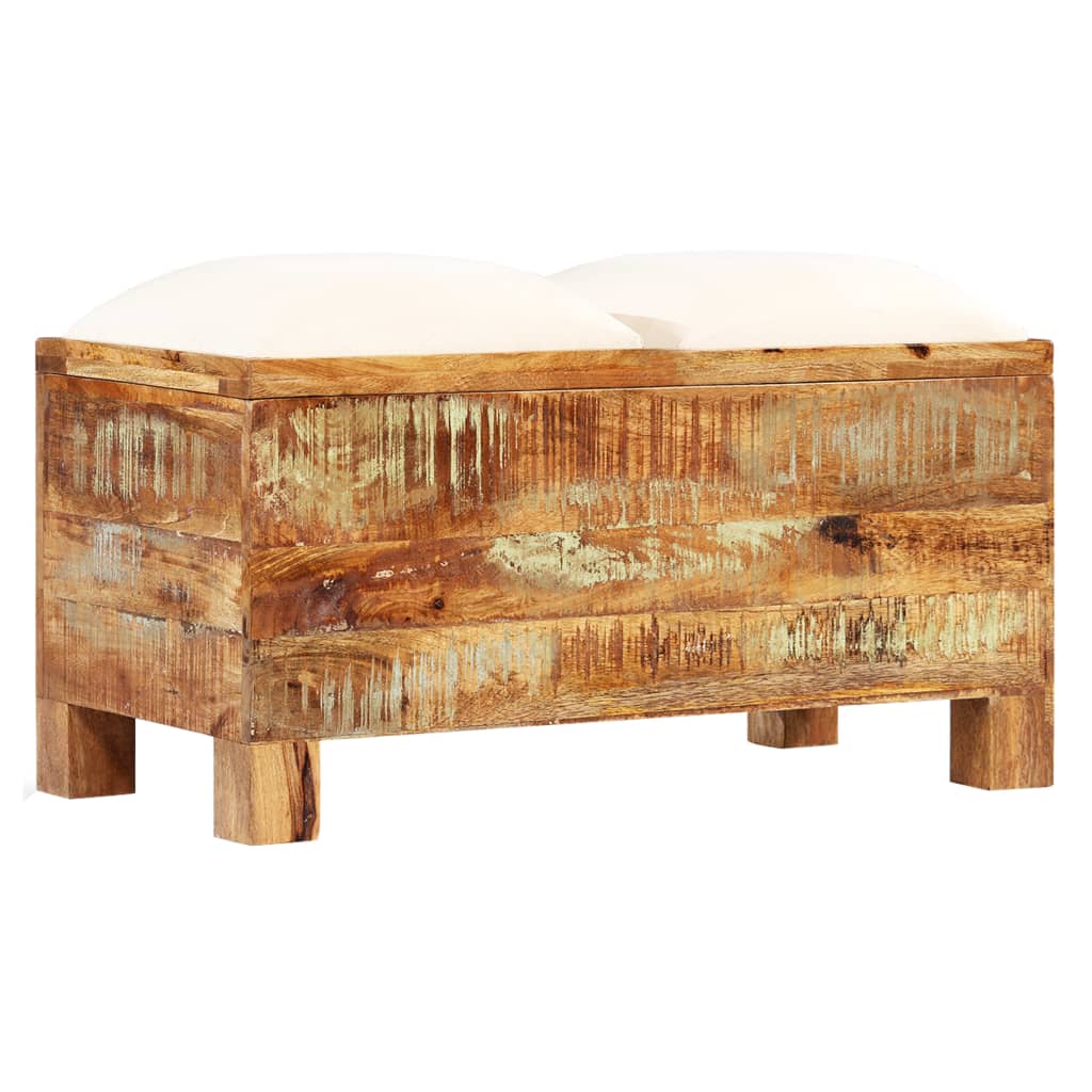 Cassapanca In Legno Massello Di Recupero 80X40X40 Cm