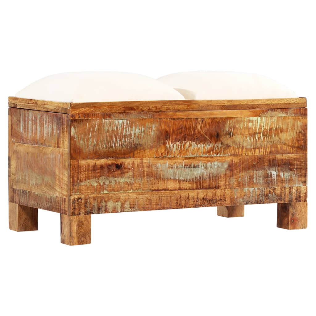 Cassapanca In Legno Massello Di Recupero 80X40X40 Cm