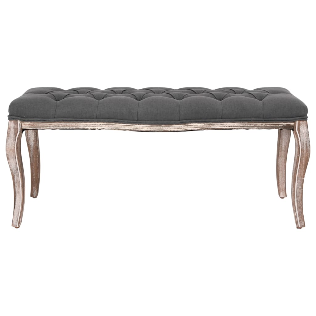 Panca In Lino E Legno Massello 110X38X48 Cm