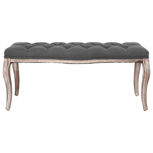 Panca In Lino E Legno Massello 110X38X48 Cm