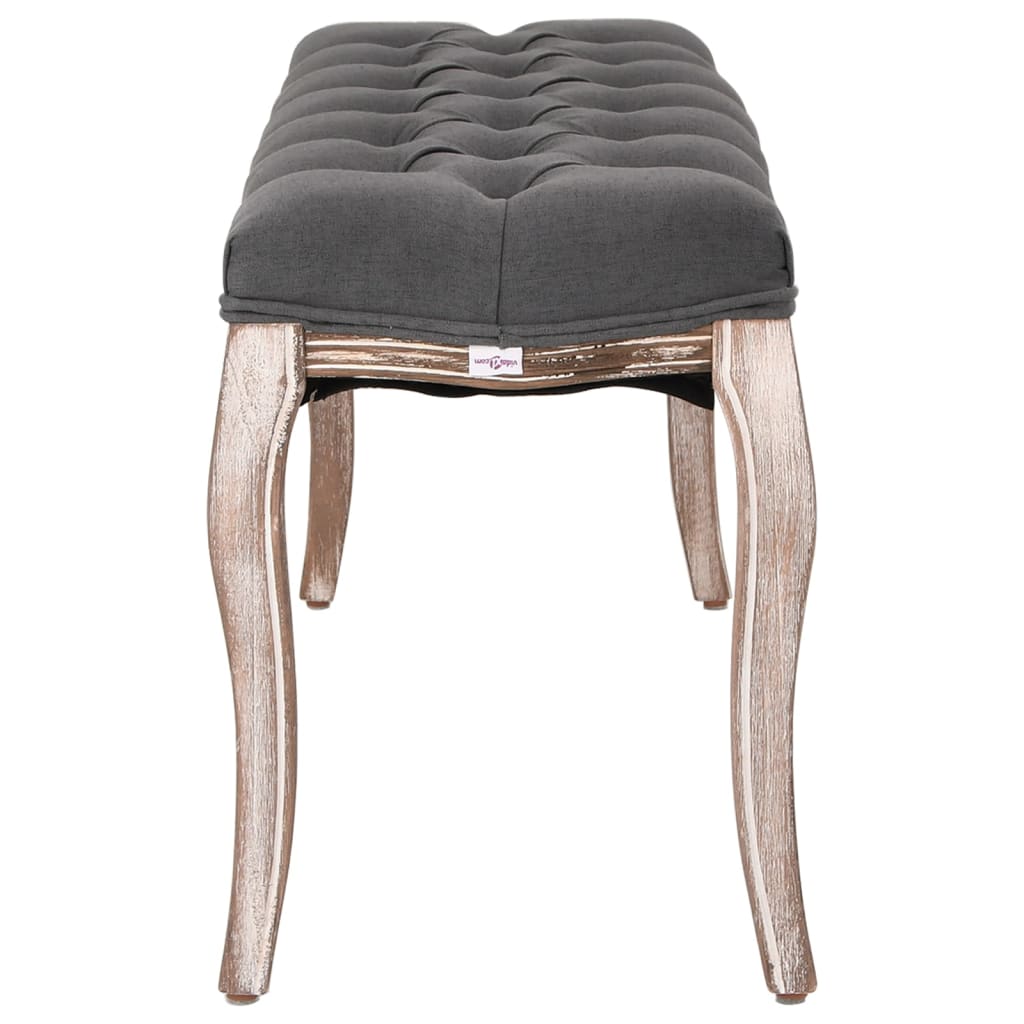 Panca In Lino E Legno Massello 110X38X48 Cm