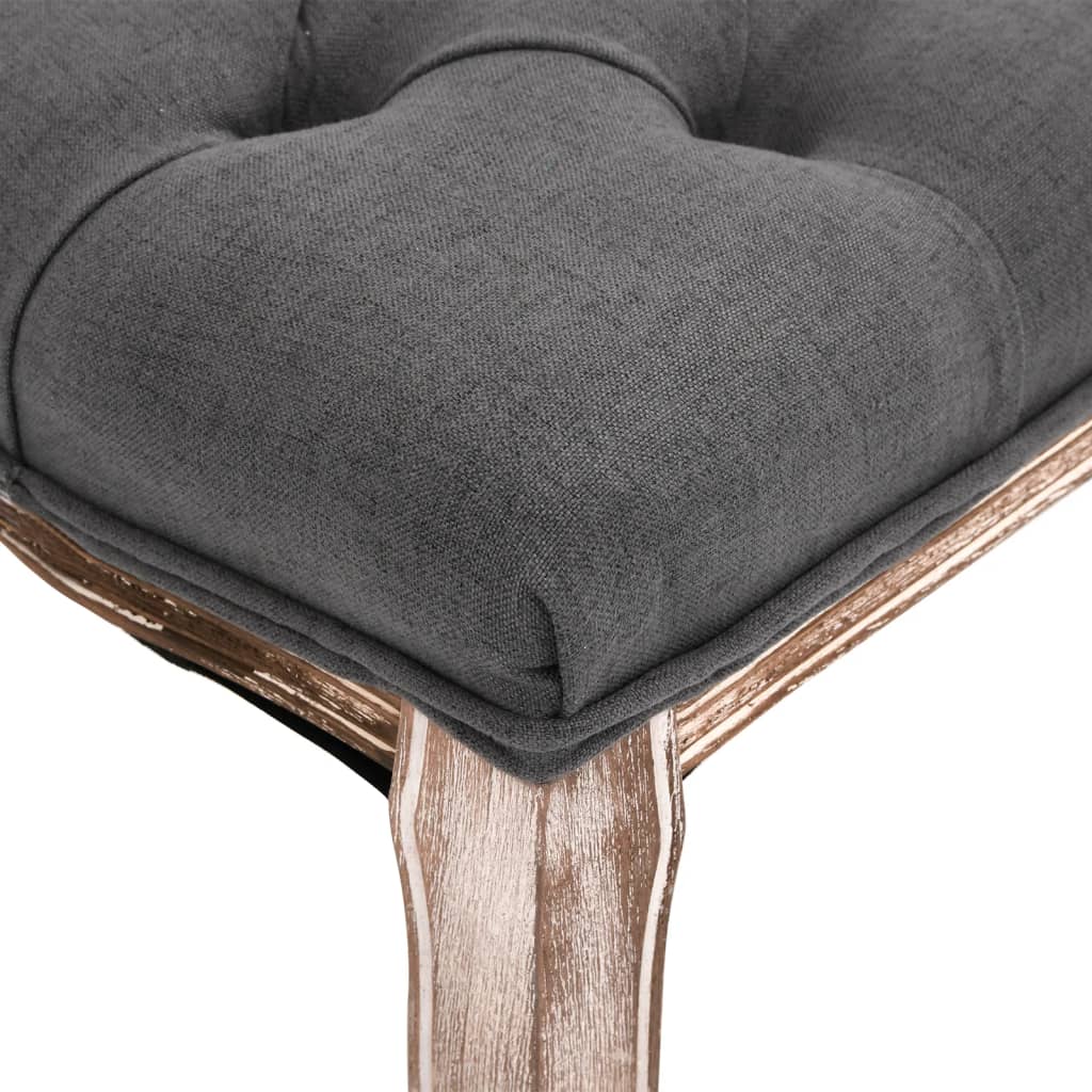 Panca In Lino E Legno Massello 110X38X48 Cm
