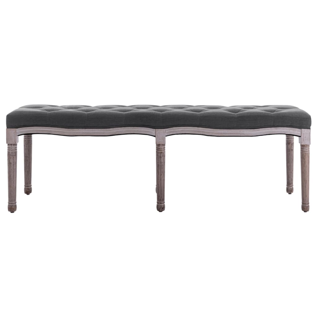 Panca In Lino E Legno Massello 150X40X48 Cm