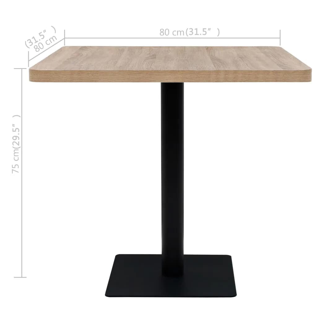 Tavolo Bistrot Mdf E Acciaio Quadrato Color