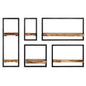 Set Di Mensole 5 Pz In Legno Massello Di Acacia E Acciaio