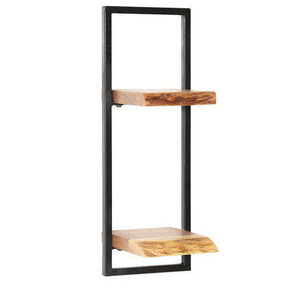 Set Di Mensole 5 Pz In Legno Massello Di Acacia E Acciaio