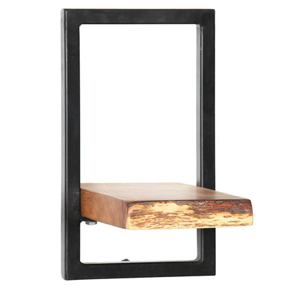 Set Di Mensole 5 Pz In Legno Massello Di Acacia E Acciaio