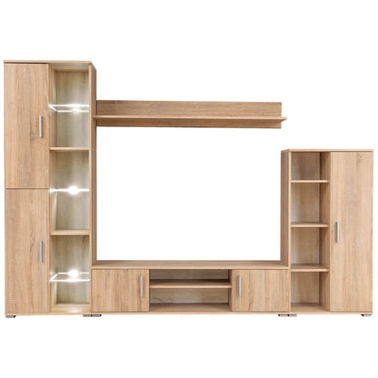 Parete Attrezzata Porta Tv Con Luci Led Sonoma