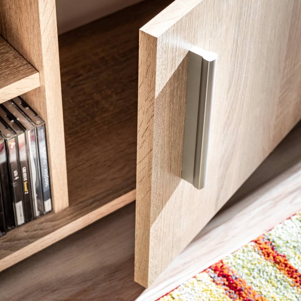 Parete Attrezzata Porta Tv Con Luci Led Sonoma