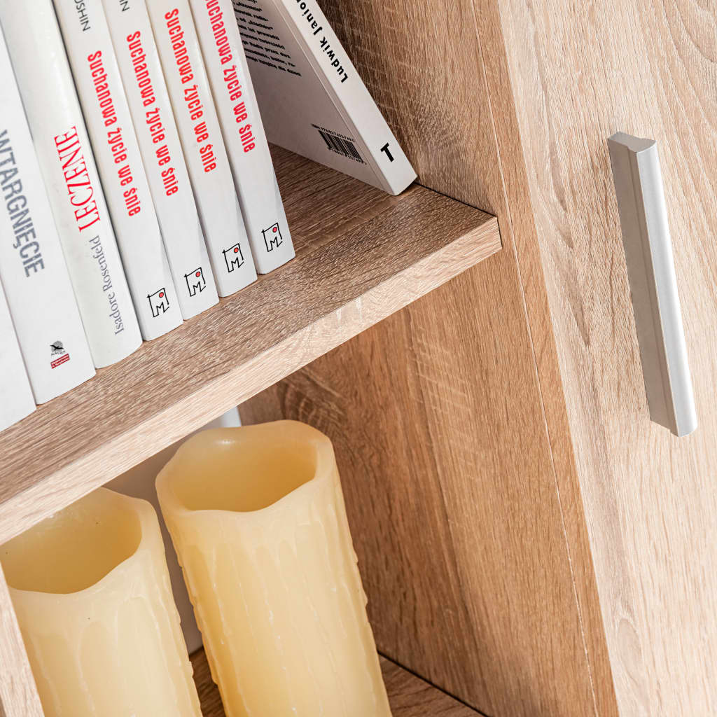 Parete Attrezzata Porta Tv Con Luci Led Sonoma