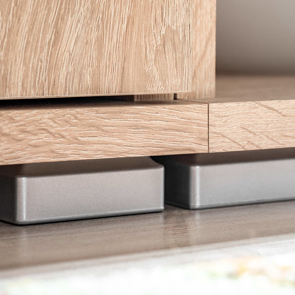 Parete Attrezzata Porta Tv Con Luci Led Sonoma