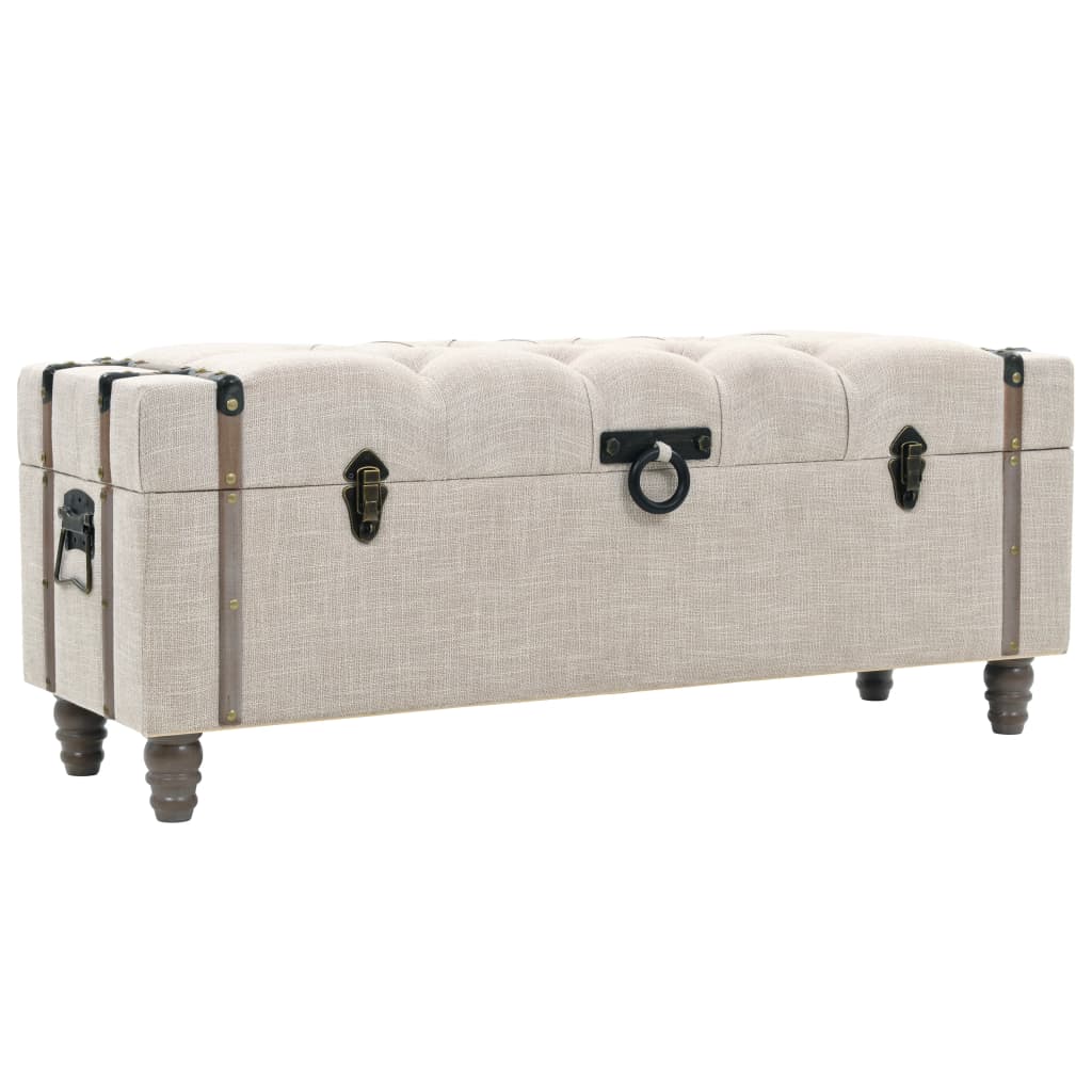Set Cassapanche 3 Pz In Legno Massello E Acciaio 112X37X45 Cm