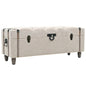 Set Cassapanche 3 Pz In Legno Massello E Acciaio 112X37X45 Cm