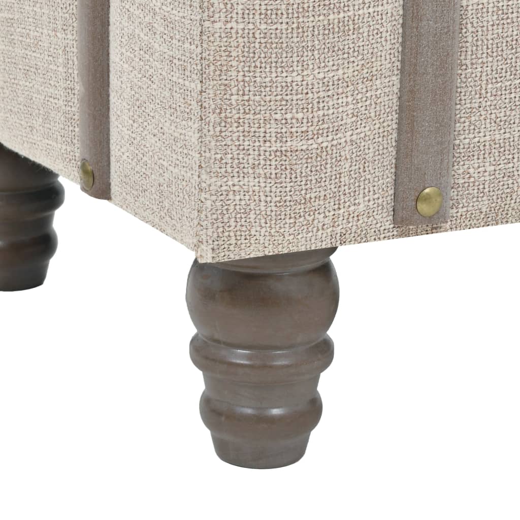 Set Cassapanche 3 Pz In Legno Massello E Acciaio 112X37X45 Cm