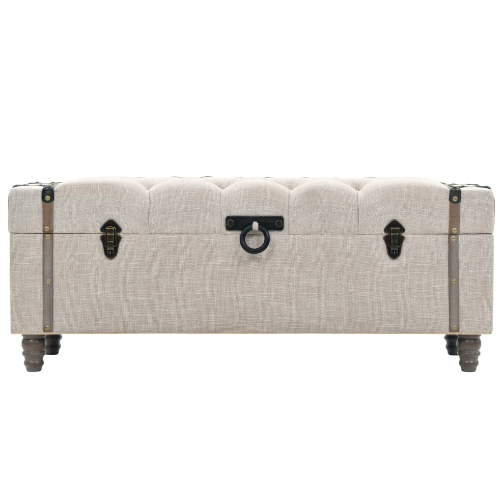 Set Cassapanche 3 Pz In Legno Massello E Acciaio 112X37X45 Cm