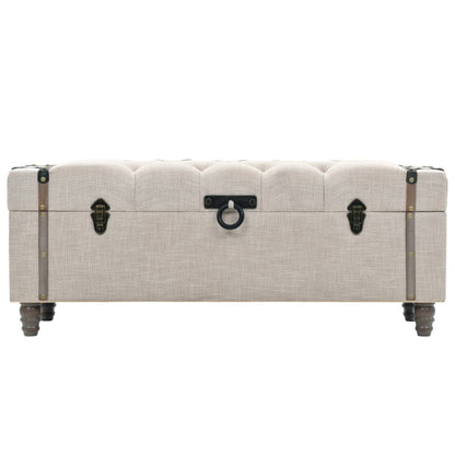 Set Cassapanche 3 Pz In Legno Massello E Acciaio 112X37X45 Cm