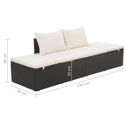 Lettino Da Giardino 195X60 Cm In Polyrattan